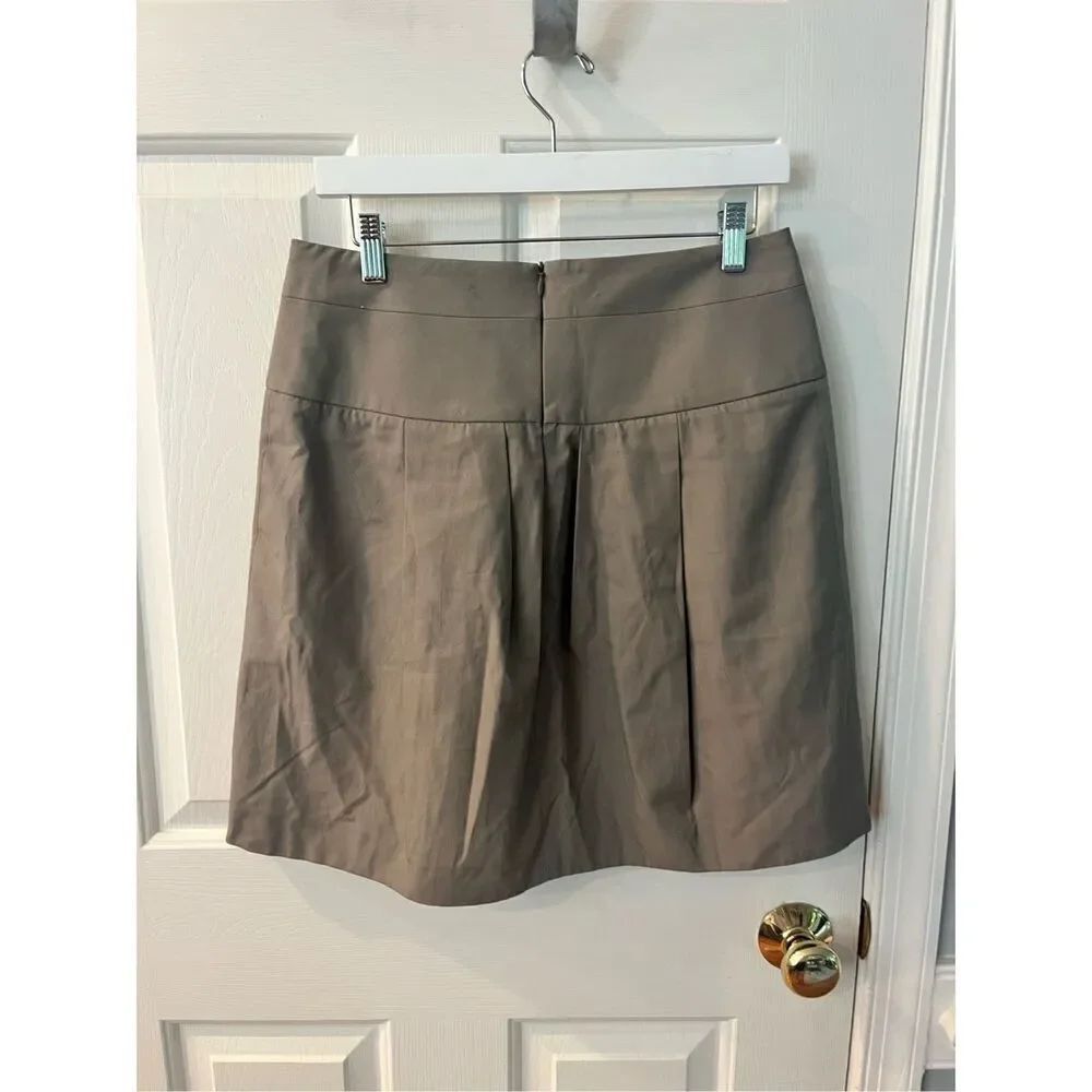 Gunex Italy Cucinelli Light Brown Front Pleat Skirt sz 6 EUC - Picture 4 of 8